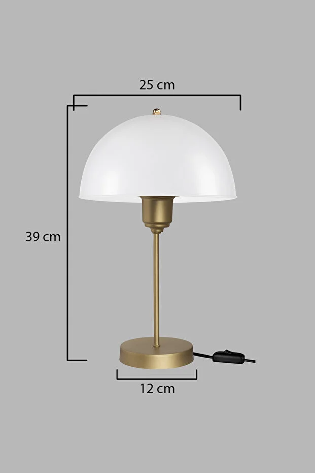 Beyaz Abajur Yatak Odası Salon Modern Şık Masa Lambası